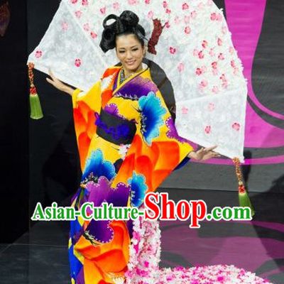 Japanese National Costume and Hair Accessories Complete Set for Women