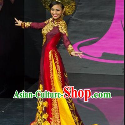 Vietnam Costume and Headwear Complete Set for Women