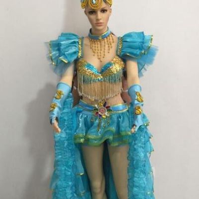 British Virgin National Costume and Headwear Complete Set for Women
