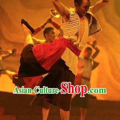 Huang He Yellow River Dance Costumes Complete Set for Men