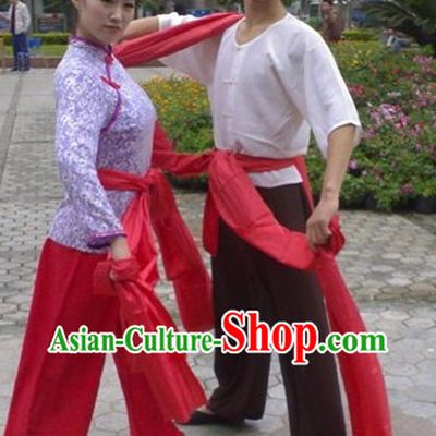 Professional Yangge Dance Costumes Two Complete Sets for Men and Women