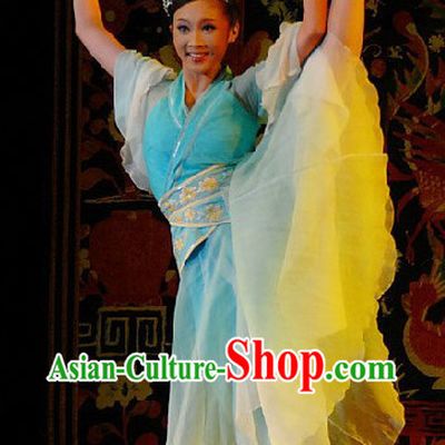 Chinese Classical Dance Costumes and Headwear Complete Set