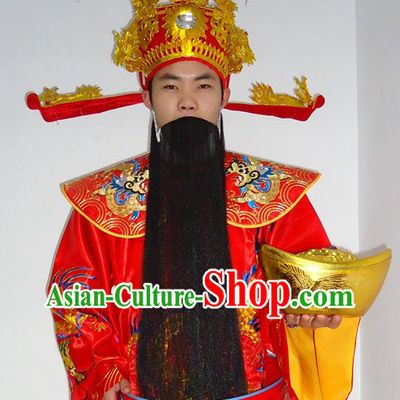 Chinese Lunar New Year Cai Shen Ye Costume for Adult
