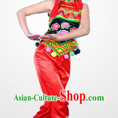 China Ethnic Clothes and Hat Complete Set for Women