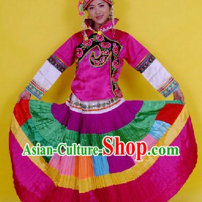Yi Tribe Clothes and Hat Complete Set for Women