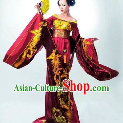 Ancient Chinese Imperial Royal Palace Empress Clothing and Headwear Complete Set