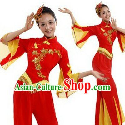 Red New Year Stage Performance Dance Costume for Women