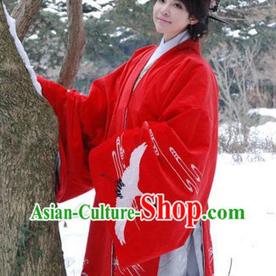 Chinese Traditional Wedding Hanfu Clothing with Crane Embroidery