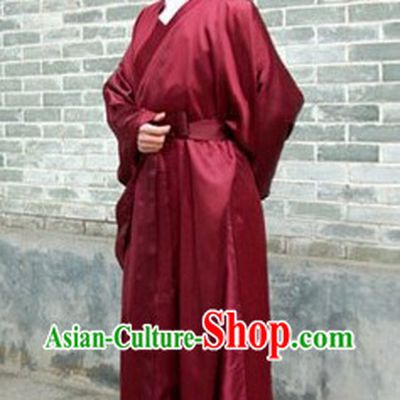 Chinese Traditional Hanfu Daopao Robe and Hat for Men