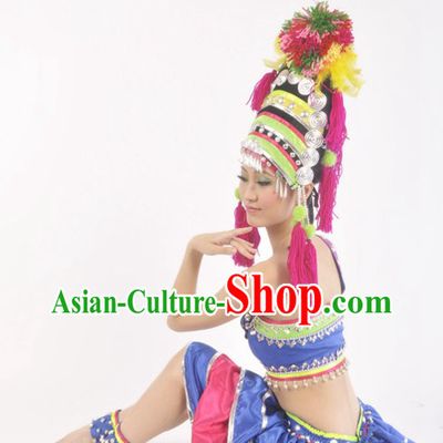 Chinese National Hani Clothing and Headdress for Women