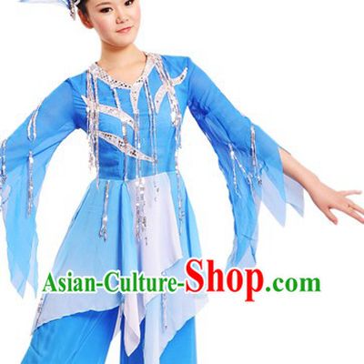 Traditional Chinese Dance Costumes and Headdress for Women