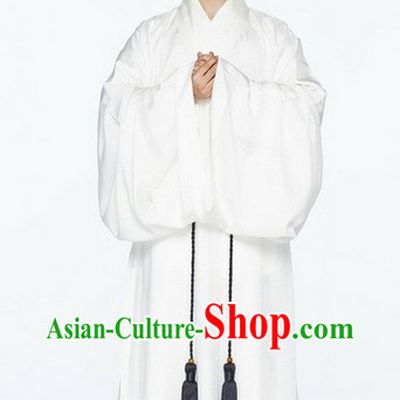Ancient China Song Dynasty Male White Chinese Hanfu Clothing Complete Set for Men