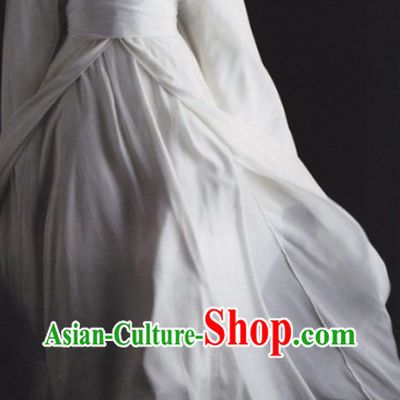 Traditional Ancient China White Hanfu Clothing for Men or Women