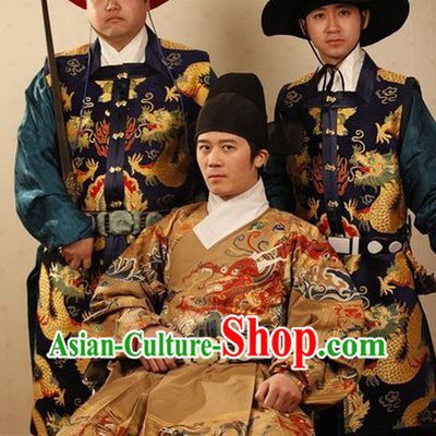 Ancient Chinese Archer Official Clothing and Hat Complete Set for Men