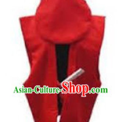 Traditional Japanese Red Birthday Celebration Kanreki Cap and Vest