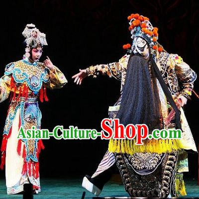 Farewell to My Concubine Beijing Opera Costumes 2 Complete Sets for Men and Women
