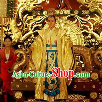Ancient Chinese Emperor Costume and Hat for Men