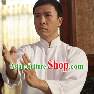 Yip Man Ye Wen White Blouse Black Pants and Black Shoes Complete Set