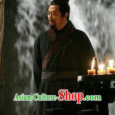 Ancient Chinese Qin Dynasty Government Officier Hanfu Robe and Hat for Men