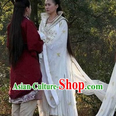 Ancient Chinese White Fairy Costumes Complete Set