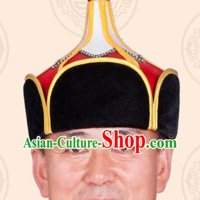 Handmade Traditional Mongolian Chieftain Hat for Men
