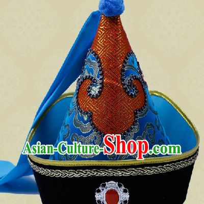 Handmade Traditional Chinese Velvet Mongolian Headdress for Men