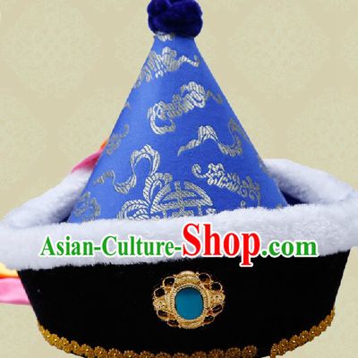 Handmade Traditional Chinese Velvet Mongolian Headdress for Men