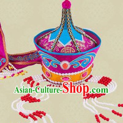 Handmade Traditional Chinese Mongolian Princess Hat for Girls
