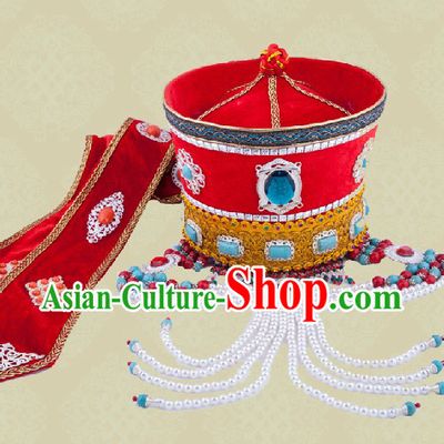 Ancient Chinese Mongolian Princess Wedding Hat for Brides