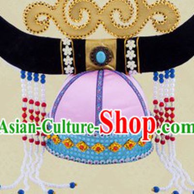 Traditional Chinese Ethnic Mongolian Oxhead Hat for Women