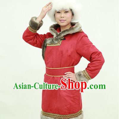 Traditional Chinese Mongolian Long Robe for Women