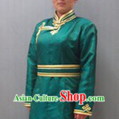 Traditional Chinese Mongolian Daily Clothing and Hat Complete Set for Women