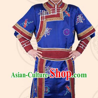 Traditional Chinese Mongolian Prince Clothing and Hat Complete Set for Men