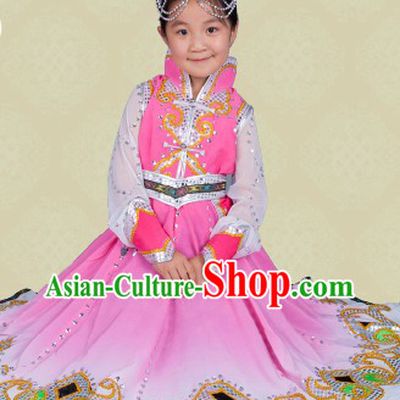 Mongolian Princess Clothing and Headwear for Children