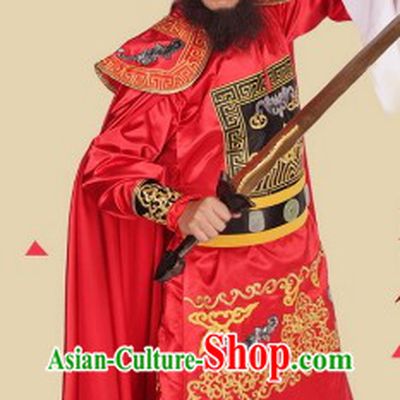 Traditional Ancient Chinese Zhong Kui Costumes and Headwear Complete Set