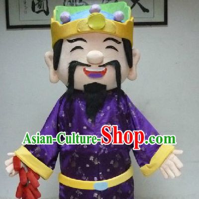 Traditional Chinese Cai Shen Ye Mascot Costumes for Men