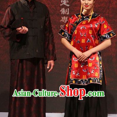 Chinese Luxury Couple Wedding Dresses Two Sets