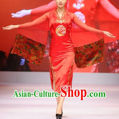 Chinese Red Qipao Wedding Dress