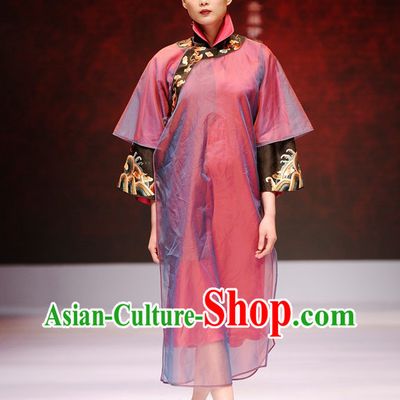 High Collar Two Pieces Luxury Chinese Silk Costumes