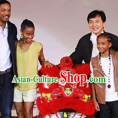 Big Ceremony and Opening Celebration Red Lion Dance Costumes Complete Set
