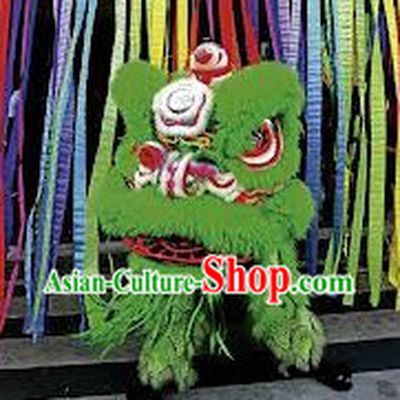 Green Ceremony and Opening Celebration Lion Dance Costumes Complete Set