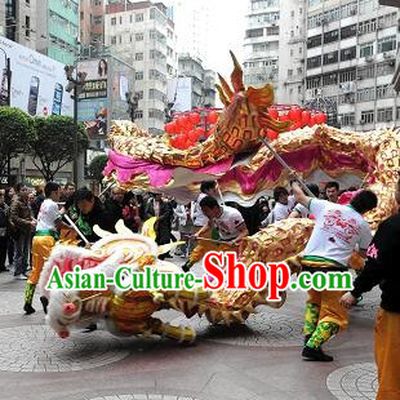 Supreme Happy Chinese Lunar New Year Dragon Head and Costumes Complete Set