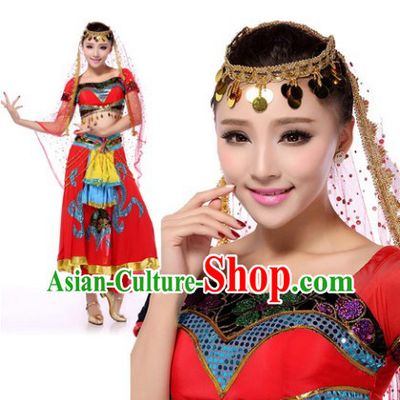 Traditional Indian Dance Costumes and Headdress for Women