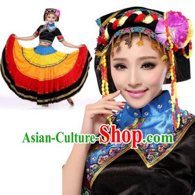 Traditional Yi Clothes and Headwear for Women