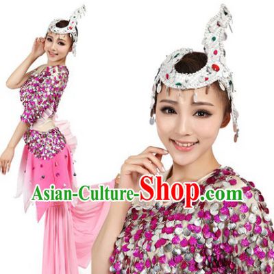Traditional Fish Dance Costume and Headwear for Women