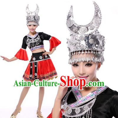 Traditional Miao Clothes and Headwear for Women