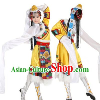 Tibetan Clothes and Headdress Complete Set for Women