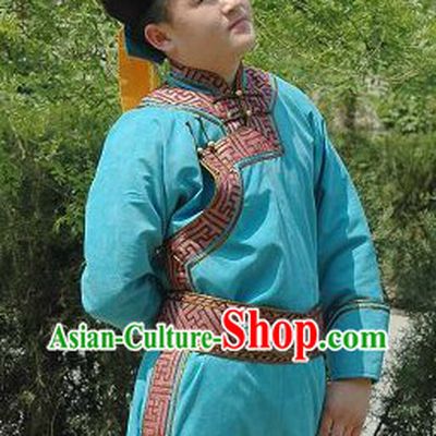 Mongolian National Clothing and Hat Complete Set for Men