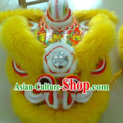 Yellow Laser Festival and Opening Handmade Fut San Lion Dance Equipment Complete Set