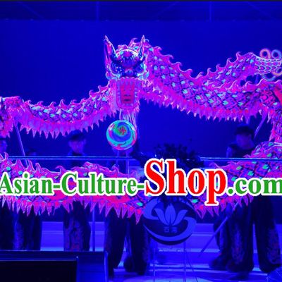 Supreme Handmade Happy Celebration Fluorescent Dragon Dancing Costumes Complete Set